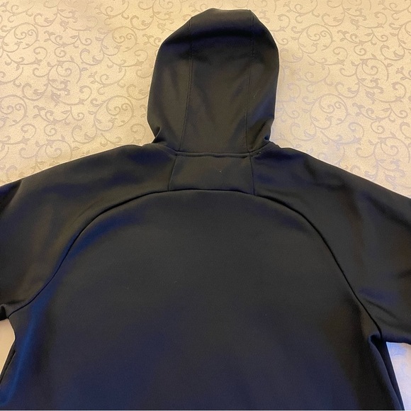 Adidas Black Hoodie With Large White Logo Pullover Sweatshirt Raglan Sleeves - Picture 8 of 16